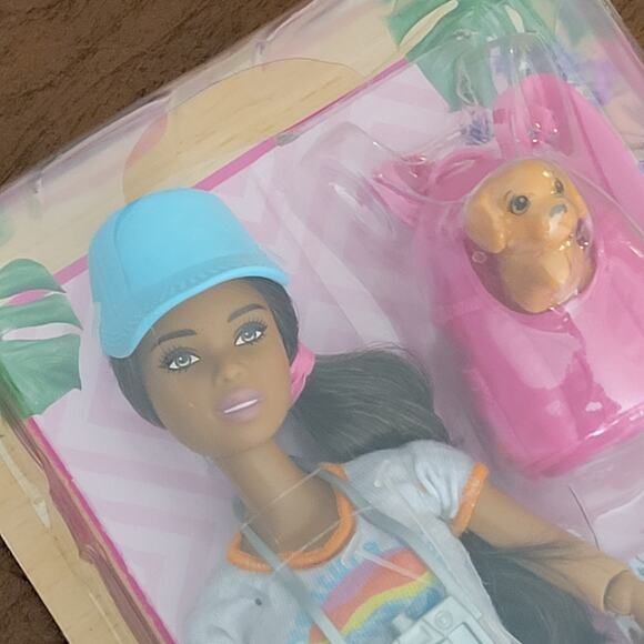 Barbie Hiking Doll Brunette with Puppy & 9 Accessories Including Backpack New - Picture 5 of 15